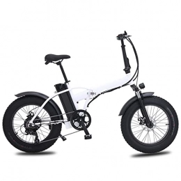 LWL Bike LWL 500W Electric Bike Foldable for Adults Outdoor Cycling Foldable 4.0 Fat Tire MTB Men Beach Snow Mountain Ebike (Color : White)