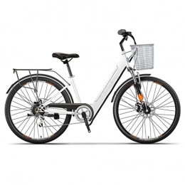 LWL Bike LWL E Bike For Adults 26 Inch Electric Assisted Bicycle 15.5 Mph 2 Wheels Adult Electric Bicycles 250W 36V 6Ah / 10Ah / 13Ah Electric Bike Women Portable Electric Bike (Color : White)