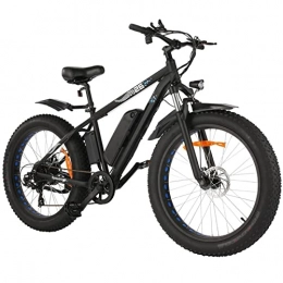 LWL Electric Bike LWL Electric 26 Inches Fat Tire Bikes For Adults 500W 24 Mph Mountain Ebike 48V 10Ah Lithium Battery Electric Bike 7 Speed Gear (Color : Black)