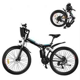 LWL Electric Bike LWL Electric Bikes for Adults Electric Bike for Adults Foldable 26 Inch 250W 21 Speed Mountain Electric Power Lithium-Ion Battery Aluminum Alloy Electric Bicycle (Color : Black)