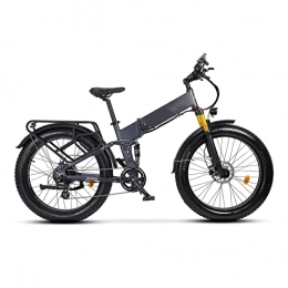 LWL Electric Bike LWL Electric Bikes for Adults Electric Bike for Adults Foldable 26 Inch Fat Tire 750W 48W 14Ah Lithium Battery Ebike Full Suspension Electric Bicycle (Color : Matte Grey)