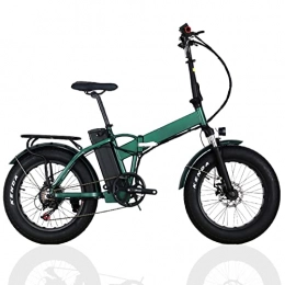 LWL Electric Bike LWL Foldable Electric Bike 1000W Motor 20 inch Fat Tire Electric Mountain Bicycle 48V Lithium Battery Snow E Bike (Color : Green, Size : A)