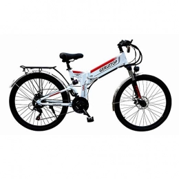 LXLTLB Electric Bike LXLTLB Folding bikes 26 Inch Folding E-bike with 48V 10.4AH Lithium-Lon Battery Mountain Cycling Bicycle 21 Speed 400W High Speed Motor Electric Mountain, White