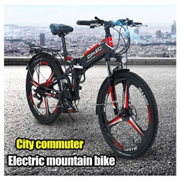 LYRWISHJD Bike LYRWISHJD Folding Electric Mountain Bike Premium Full Suspension With 48V 10Ah Removable Battery Mountain Electric Bicycle 300W Urban Electric Bikes For Adults