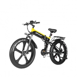 LYRWISHLY Electric Bike LYRWISHLY 26 Inch Fat Tire Electric Bike 48V 1000W Motor Snow Electric Bicycle With Mountain Electric Bicycle Pedal Assist Lithium Battery Hydraulic Disc Brake (Color : Yellow)