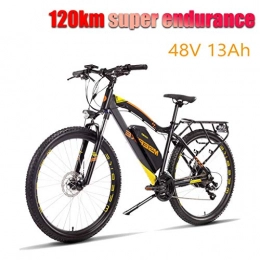 LYRWISHLY Electric Bike LYRWISHLY Electric Bikes For Adult, Aluminum Alloy Ebikes Bicycles All Terrain, 27.5" 48V 400W 13Ah Removable Waterproof And Dustproof Lithium-ion Battery Ebike (Color : Yellow)