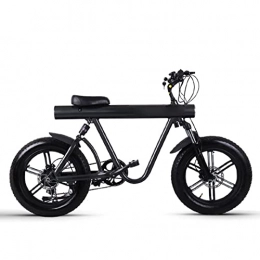 LYUN Bike LYUN Men Electric Bike Fat Tire 20 Inch Mountain Electric Bicycles for Adults 750w High Speed Motor 48v Lithium Battery E Bike (Color : Black)