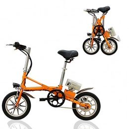 LZMXMYS Electric Bike LZMXMYS electric bike, 14" Electric Bicycle, Small Bicycle, 250W Foldable City Electric Bicycle, Detachable Battery, Three Modes, Maximum Speed 25Km / H, 36V / 8AH Lithium Battery (Color : Orange)