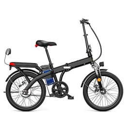 LZMXMYS Electric Bike LZMXMYS electric bike, 20" 250W Foldaway / Carbon Steel Material City Electric Bike Assisted Electric Bicycle Sport Mountain Bicycle with 48V Removable Lithium Battery (Color : Black, Size : 45KM)