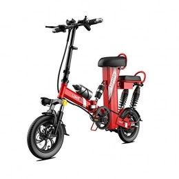 LZMXMYS Electric Bike LZMXMYS electric bike, 350W 12 Inch Electric Bicycle Mountain For Adults, High Carbon Steel Electric Scooter Gear E-Bike With Removable 48V30A Lithium Battery (Color : Red, Size : Range:300km)