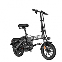 LZMXMYS Electric Bike LZMXMYS electric bike, Adults Electric Bicycle Ebikes Folding Ebike Lightweight 350W 48V 18.8Ah With 14inch Tire & LCD Screen With Mudguard (Color : Grey, Size : Range:140km)