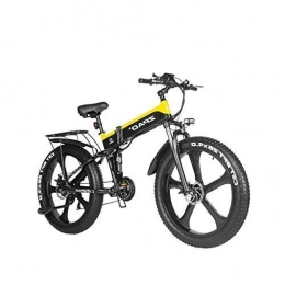 LZMXMYS Electric Bike LZMXMYS electric bike, Electric Bike, Folding E-Bike With 48V 12.8AH Removable Charging Lithium Battery / 21 Speed / 26Inch Super Lightweight, Urban Commuter Bicycle For Ault Men Women (Color : Yellow)