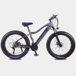 LZMXMYS Electric Bike LZMXMYS electric bike350W Mountain Electric Bikes 26In Fat Tire E-Bike with 27-Speed Transmission System and Charging Time 3 Hours Lithium Battery(10AH36V), Range of 35 Kilometers (Color : Gray)
