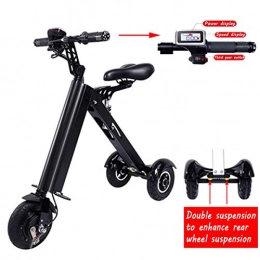 Electric Scooter Bike Mini Folding Electric Car Adult Lithium Battery Bicycle Tricycle Lithium Battery Foldable Portable Travel Battery Car (can Withstand Weight 120KG) Black