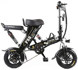 MQJ Bike MQJ Ebikes Electric Bikes for Adults, 12 inch Tire Folding Electric Bicycle with 8 / 10 / 12.5Ah Lithium Battery, Stylish Ebike with Unique Design, 3 Work Modes, Max Speed is 25Km / H, Black, 12.5Ah