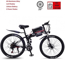 MQJ Electric Bike MQJ Ebikes Electric Folding Bicycle, Electric Mountain Bike, 26-Inch 21-Speed Long-Endurance Mountain Bike 36V350W, Lec Display, 10Ah, 10Ah