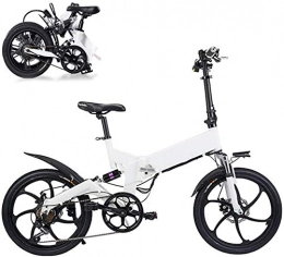 MQJ Bike MQJ Ebikes Folding Electric Bicycle, 36V 250W 7.8Ah Lithium Battery Aluminum Alloy Lightweight E-Bikes, 3 Working Modes, Front and Rear Disc Brakes, White, 1