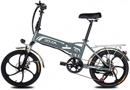 MQJ Bike MQJ Ebikes Folding Electric Bike Ebike, 20" Electric Bicycle with 48V 10.5 / 12.5Ah Removable Lithium-Ion Battery, 350W Motor and Professional 7 Speed Gear, Grey, 12.5Ah
