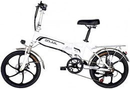 MQJ Bike MQJ Ebikes Folding Electric Bike Ebike, 20" Electric Bicycle with 48V 10.5 / 12.5Ah Removable Lithium-Ion Battery, 350W Motor and Professional 7 Speed Gear, White, 10.5Ah