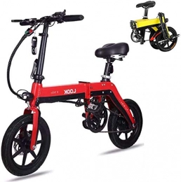 MQJ Bike MQJ Ebikes Mini Electric Bikes for Adult 12" Foldable E-Bike 36V 5-10.4Ah 250W 20Km / H Electric Bikes Adjustable Lightweight Aluminum Alloy Frame E-Bike, Red, 50Km