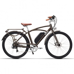 MZZK Bike MZZK 700C High Speed Pedal Assist Electric Moutain Bike, Retro Saddle City Bicycle400W Powerful Brushless Motor, 48V 13Ah Lithium Battery(Brown 700C, 48V 13Ah)