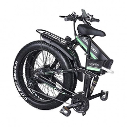 ONLYU Bike ONLYU Electric Mountain Bike, 1000W Electric Beach Bike 26 * 4.0 Fat Tire Folding Electric Bike 48V 21-Speed Control Men's Mountain Bike Snow E-Bike for Camping