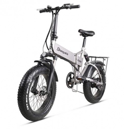 ONLYU Electric Bike ONLYU Folding Electric Bike, 500W Motor 4.0 Fat Electric Beach Bike Cruiser 48V 12.8Ah Lithium Battery 7-Speed Flywheel Max Speed 45Km / H 100KM Range