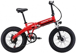 PARTAS Bike PARTAS Sightseeing / Commuting Tool - Electric Mountain Bike E Bike Aluminum Alloy 4.0 Fat Tire Electric Bicycle Beach Snow Foldable Electric Bike 20 Inch E Bicycle (Color : Red)