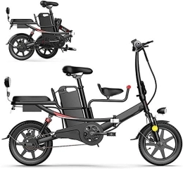 RDJM Bike RDJM Ebikes, 14" Folding Electric Bike for Adults, 400W Electric Bicycle, Commute Ebike, Removable Lithium Battery 48V, Black, 11AH