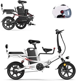 RDJM Bike RDJM Ebikes, 14" Folding Electric Bike for Adults, 400W Electric Bicycle, Commute Ebike, Removable Lithium Battery 48V, White, 11AH