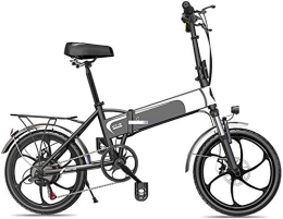 RDJM Bike RDJM Ebikes, 20" Folding Electric Bike 350W Electric Bikes for Adults with 48V 10.4Ah / 12.5Ah Lithium Battery 7-Speed Al Alloy E-Bike for Commuting Or Traveling Black