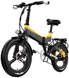 RDJM Bike RDJM Ebikes, 20 Inch Adult Electric Bike 48v 400w Motor Foldable Bicycle Electric Bike, Mobile Lithium Battery Hydraulic Disc Brake (Color : Yellow, Size : 48v10.4Ah)