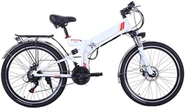 RDJM Electric Bike RDJM Ebikes, 26 Inch Electric Bike Folding Mountain E-Bike 21 Speed 36V 8A / 10A Removable Lithium Battery Electric Bicycle for Adult 300W Motor High Carbon Steel Material (Color : White)