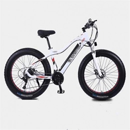 RDJM Electric Bike RDJM Ebikes, 26 inch Electric Bikes Bike, Smart Meter display 36V 10A hidden battery Bikes Double Disc Brake 4.0 Fat tire Bicycle (Color : White)