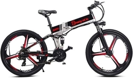 RDJM Electric Bike RDJM Ebikes, 26 Inch Electric Mountain Bike 48V 350W Foldable Lithium Battery Aluminum Alloy Body 3 Working Modes Multi-Function Intelligent Instrument Adult Off-Road, Black, Integrated Wheel