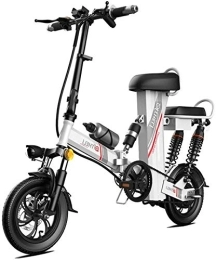 RDJM Bike RDJM Ebikes, 350W 12 Inch Electric Bicycle Mountain For Adults, High Carbon Steel Electric Scooter Gear E-Bike With Removable 48V30A Lithium Battery (Color : Silver, Size : Range:100km)