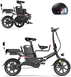 RDJM Bike RDJM Ebikes, 400W Folding Electric Bike for Adults, 14" Electric Bicycle / Commute Ebike, Removable Lithium Battery 48V 8AH / 11AH, Red, 11AH (Color : Black, Size : 8AH)