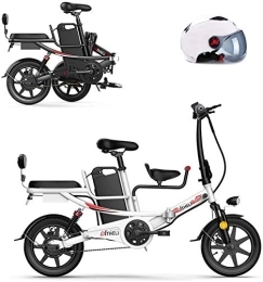RDJM Bike RDJM Ebikes, 400W Folding Electric Bike for Adults, 14" Electric Bicycle / Commute Ebike, Removable Lithium Battery 48V 8AH / 11AH, Red, 11AH (Color : White, Size : 8AH)