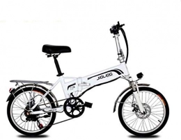 RDJM Bike RDJM Ebikes, Adult 20 Inch Mountain Electric Bike, 48V Lithium Battery 350W Electric Bikes, 7 Speed Aerospace Grade Aluminum Alloy Foldable Electric Bicycle (Color : White, Size : 45KM)