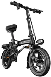 RDJM Bike RDJM Ebikes, Adult Folding Electric Bike With 400W Motor, Removable 48V 30AH Waterproof Large Capacity Lithium Battery, Commuter Electric Bike / Travel Electric Bike (Color : Black, Size : Range:200km)