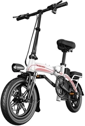 RDJM Bike RDJM Ebikes, Adult Folding Electric Bikes Comfort Bicycles Hybrid Recumbent / Road Bikes 14 Inch, 30Ah Lithium Battery, Disc Brake, For Adults, Men Women (Color : White, Size : Range:300km)