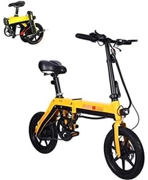 RDJM Bike RDJM Ebikes, Adults Folding Electric Bike, 36V E-bike with 10.0Ah Lithium Battery, City Bicycle Max Speed 25 km / h, Disc Brake (Color : Yellow)