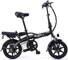 RDJM Bike RDJM Ebikes, Electric Bicycle Carbon Steel Folding Lithium Battery Car Adult Double Electric Bicycle Self-Driving Takeaway (Color : Black, Size : 10A)