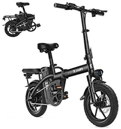 RDJM Bike RDJM Ebikes, Electric Bicycle Ebikes Folding Ebike Lightweight 400W Removable 48V 10Ah Waterproof And Dustproof Lithium Battery With 14inch Tire & LCD Screen (Color : Black, Size : Endurance:110km)