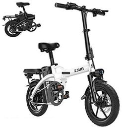 RDJM Bike RDJM Ebikes, Electric Bicycle Ebikes Folding Ebike Lightweight 400W Removable 48V 10Ah Waterproof And Dustproof Lithium Battery With 14inch Tire & LCD Screen (Color : White, Size : Endurance:190km)