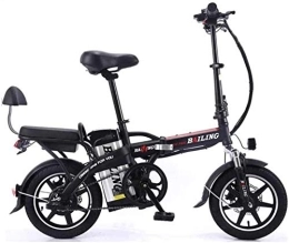 RDJM Bike RDJM Ebikes, Electric Bicycle Folding Lithium Battery Car Adult Tandem Electric Bicycle Self-Driving Takeaway 48V 350W (Color : Black, Size : 10A)