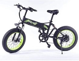 RDJM Bike RDJM Ebikes, Electric Bicycle Folding Snow Lithium Battery Wide Tire Electric Bicycle Adult Commuter Fitness Aluminum Alloy 350W (Color : Green, Size : 48V)