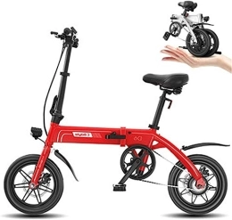 RDJM Bike RDJM Ebikes Electric Bike, Folding Electric Bicycle for Adults, Commute Ebike with 250W Motor, Max Speed 25 Km / H, 3 Work Modes, Front And Rear Disc Brake (Color : Red, Size : 100KM)