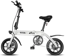 RDJM Bike RDJM Ebikes Electric Bike, Folding Electric Bicycle for Adults, Commute Ebike with 250W Motor, Max Speed 25 Km / H, 3 Work Modes, Front And Rear Disc Brake (Color : White, Size : 100KM)