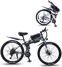 RDJM Bike RDJM Ebikes, Electric Bike Folding Electric Mountain Bike with 26" Super Lightweight High Carbon Steel Material, 350W Motor Removable Lithium Battery 36V And 21 Speed Gears, Gray, 10AH